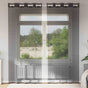 Voile Curtains with Grommets 2 pcs Black 140x245 cm