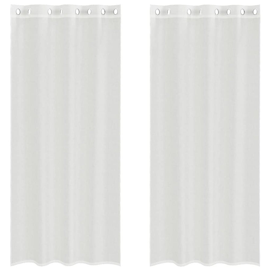 Voile Curtains with Grommets 2 pcs White