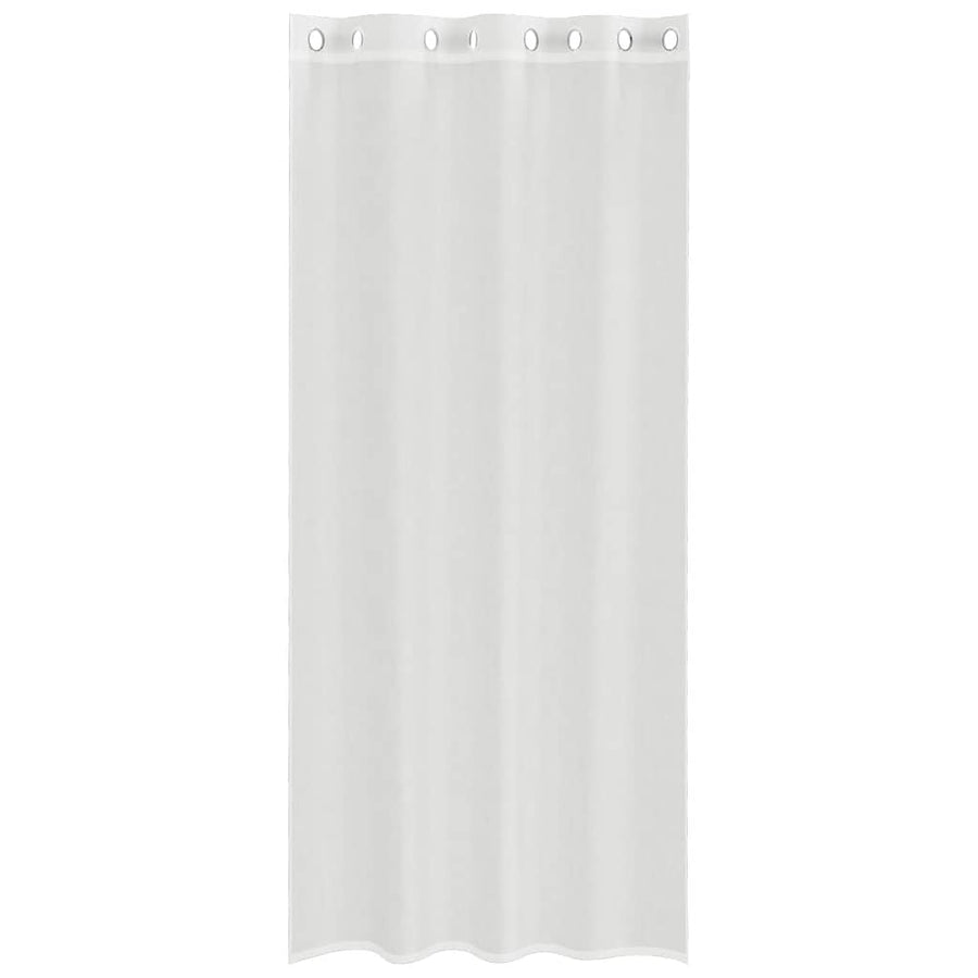 Voile Curtains with Grommets 2 pcs White