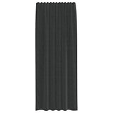 Voile Curtains with Rod Pockets 2 pcs Black