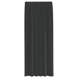 Voile Curtains with Rod Pockets 2 pcs Black - Top-Down View