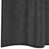 Voile Curtains with Rod Pockets 2 pcs Black - Rear View