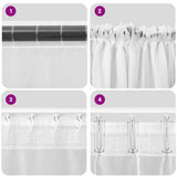 Voile Curtains with Rod Pockets 2 pcs Black