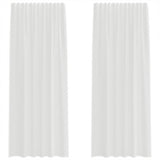 Voile Curtains with Rod Pockets 2 pcs White - Front View