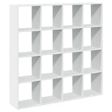 Book Cabinet White 137.5x29x137.5 cm Engineered Wood - Front View
