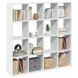 Book Cabinet White 137.5x29x137.5 cm Engineered Wood - Low Angle