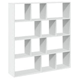Book Cabinet White 132x29x141.5 cm Engineered Wood - Front View