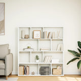 Book Cabinet White 132x29x141.5 cm Engineered Wood - Side View