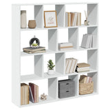 Book Cabinet White 132x29x141.5 cm Engineered Wood - Top-Down View