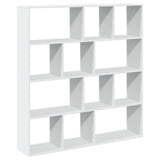 Book Cabinet White 132x29x141.5 cm Engineered Wood - Close-Up Angle