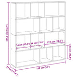 Book Cabinet White 132x29x141.5 cm Engineered Wood - Extra Image