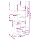 Book Cabinet White 92x29x188 cm Engineered Wood