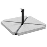 5 Piece Garden Parasol Base Set Granite and Steel - Front View