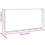 Firewood Rack 300x25x150 cm Galvanised steel - Low Angle