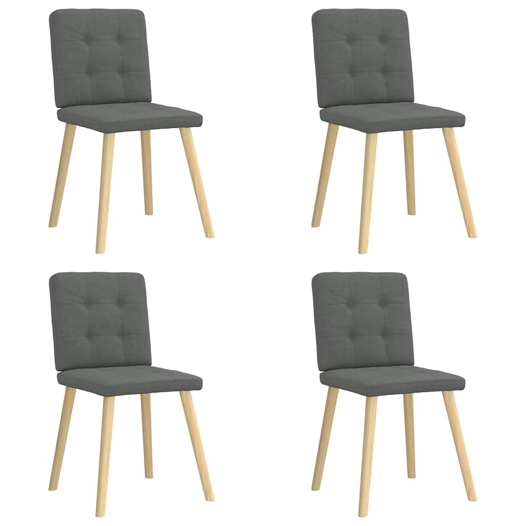 Dining Chairs 4 pcs Dark Grey Fabric