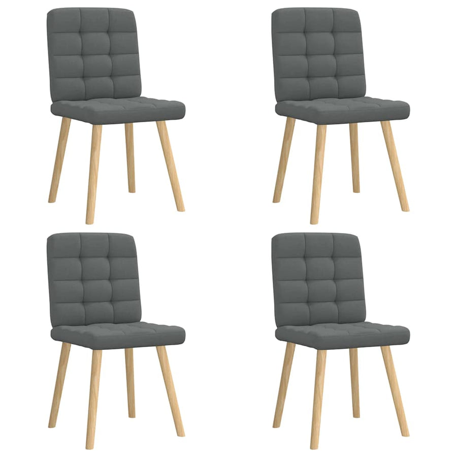 Dining Chairs 4 pcs Dark Grey Fabric