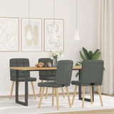 Dining Chairs 4 pcs Dark Grey Fabric