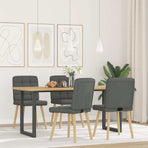Dining Chairs 4 pcs Dark Grey Fabric