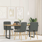 Dining Chairs 4 pcs Dark Grey Fabric - Front View