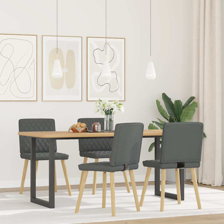 Dining Chairs 4 pcs Dark Grey Fabric