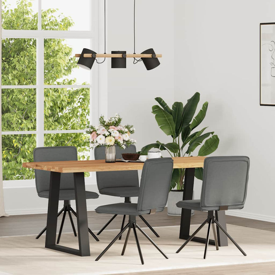 Dining Chairs 4 pcs Dark Grey Fabric