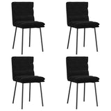 Dining Chairs 4 pcs Black Velvet - Front View