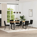 Dining Chairs 6 pcs Black Velvet - Front View