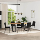 Dining Chairs 6 pcs Black Velvet - Front View
