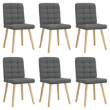 Dining Chairs 6 pcs Dark Grey Fabric