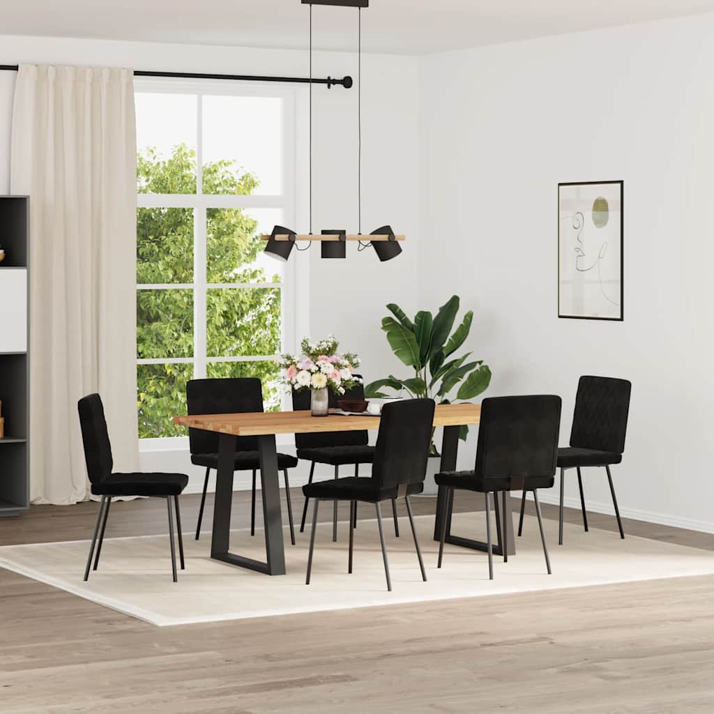 Dining Chairs 6 pcs Black Velvet