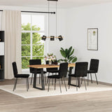 Dining Chairs 6 pcs Black Velvet - Front View