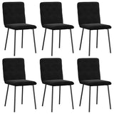 Dining Chairs 6 pcs Black Velvet - Front View
