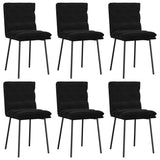 Dining Chairs 6 pcs Black Velvet - Front View