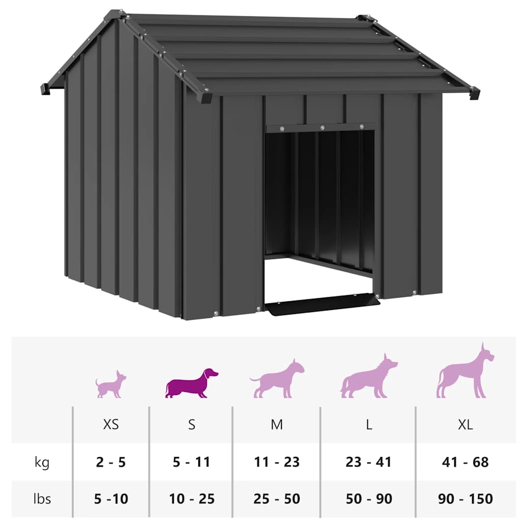 Dog House with Roof 85x107x81 cm Galvanised Steel