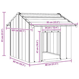 Dog House with Roof 85x107x81 cm Galvanised Steel - Close-Up Angle