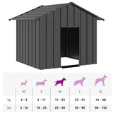 Dog House with Roof 131x101x102 cm Galvanised Steel - Low Angle