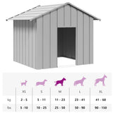 Dog House with Roof 131x101x102 cm Galvanised Steel - Low Angle