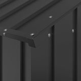 Dog House with Roof 113x153x101 cm Galvanised Steel - Rear View