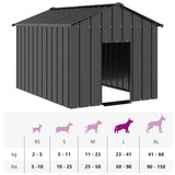 Dog House with Roof 113x153x101 cm Galvanised Steel