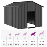 Dog House with Roof 113x153x101 cm Galvanised Steel - Low Angle