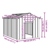 Dog House with Roof 113x153x101 cm Galvanised Steel - Close-Up Angle