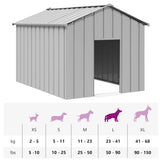 Dog House with Roof 113x153x101 cm Galvanised Steel - Low Angle