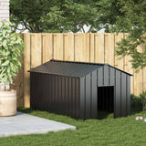 Dog House with Roof 114x202x101 cm Galvanised Steel - Front View