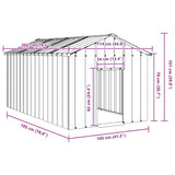 Dog House with Roof 114x202x101 cm Galvanised Steel - Close-Up Angle