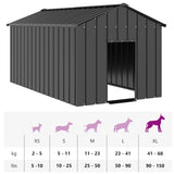 Dog House with Roof 114x202x101 cm Galvanised Steel - Low Angle