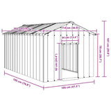 Dog House with Roof 114x202x101 cm Galvanised Steel - Close-Up Angle