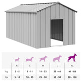 Dog House with Roof 114x202x101 cm Galvanised Steel - Low Angle