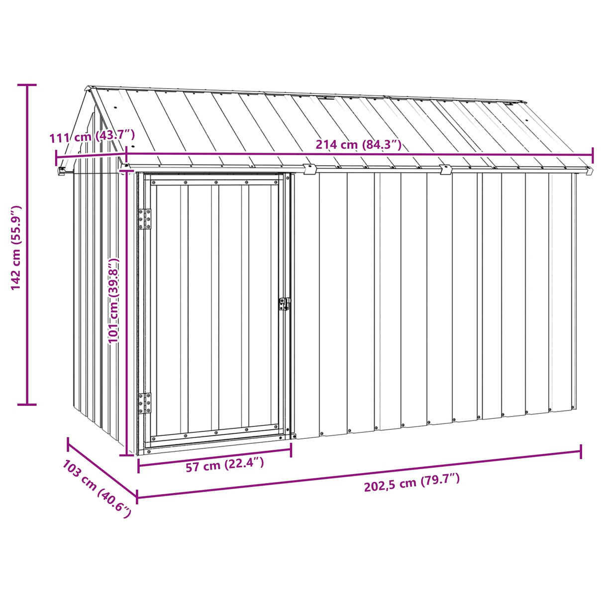 Bird Cage Anthracite 215 x 112 x 141 cm Galvanised steel