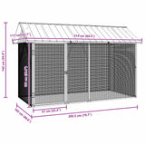 Bird Cage Anthracite 227 x 112 x 141 cm Galvanised Steel - Rear View