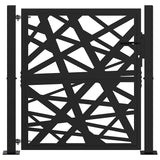 Garden Gate Black 100x100 cm Steel Light Design - Side View